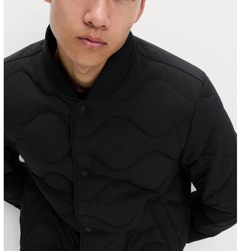 Яке с капси и ниска яка - Черен Marks  Spencer