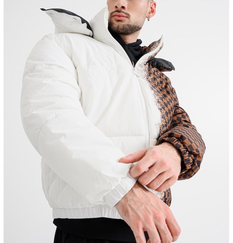 Яке с качулка - Бял/Черен/Канелено кафяво Sprayground