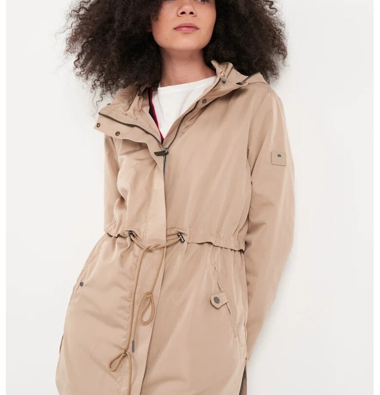 Яке с качулка и колан - Светлокафяв Timeout