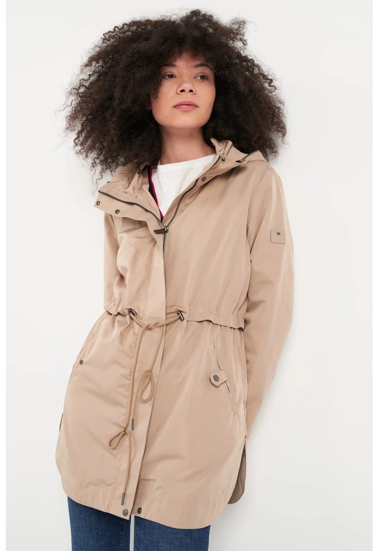 Яке с качулка и колан - Светлокафяв Timeout