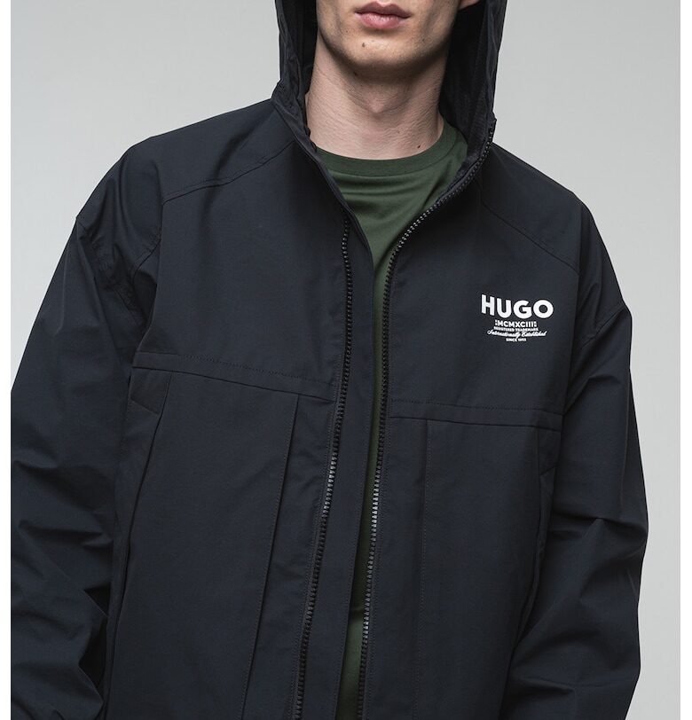 Яке с качулка и лого - Черен HUGO