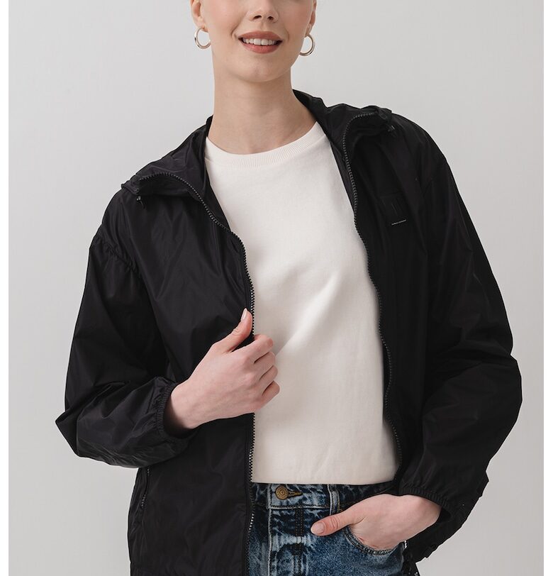 Яке с качулка и паднали ръкави - Черен ARMANI EXCHANGE