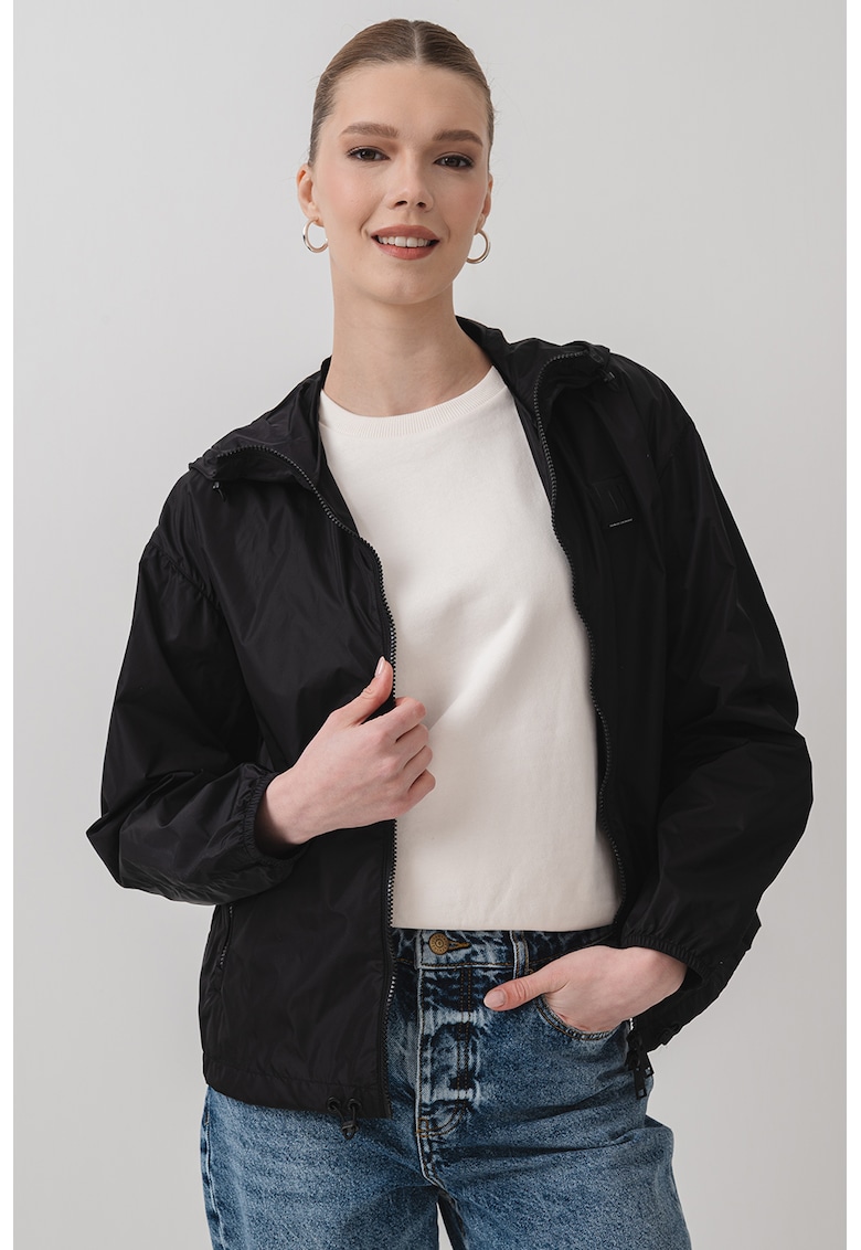 Яке с качулка и паднали ръкави - Черен ARMANI EXCHANGE