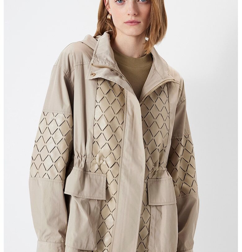 Яке с качулка и регулируема талия - Светло кафяво Ipekyol