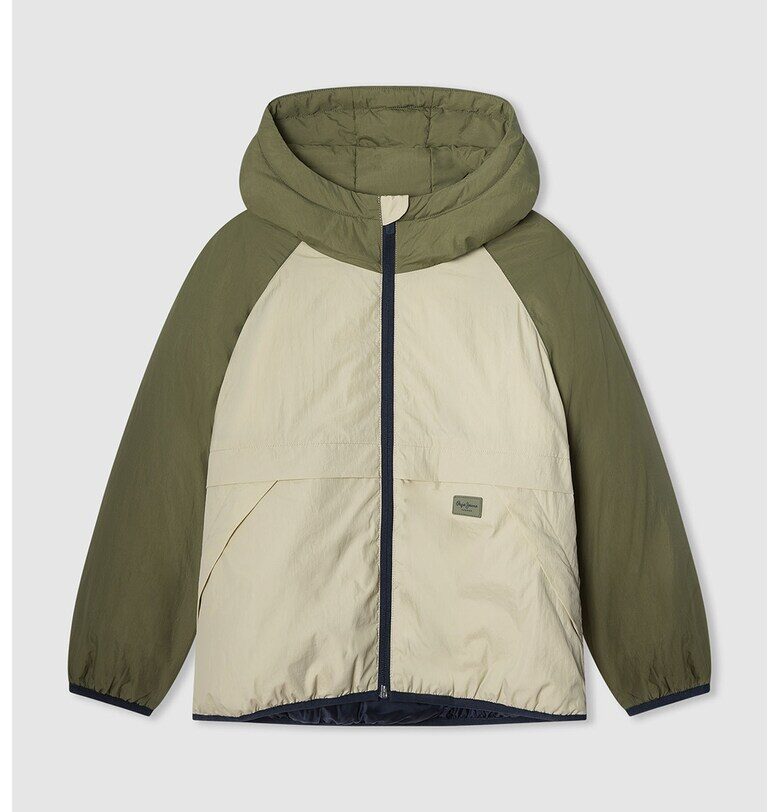 Яке с качулка и цип - Бежов/Зелени аспержи Pepe Jeans London