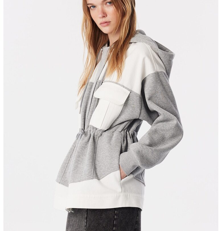 Яке с контрасти - Мръснобял/Светлосив меланж TWIST