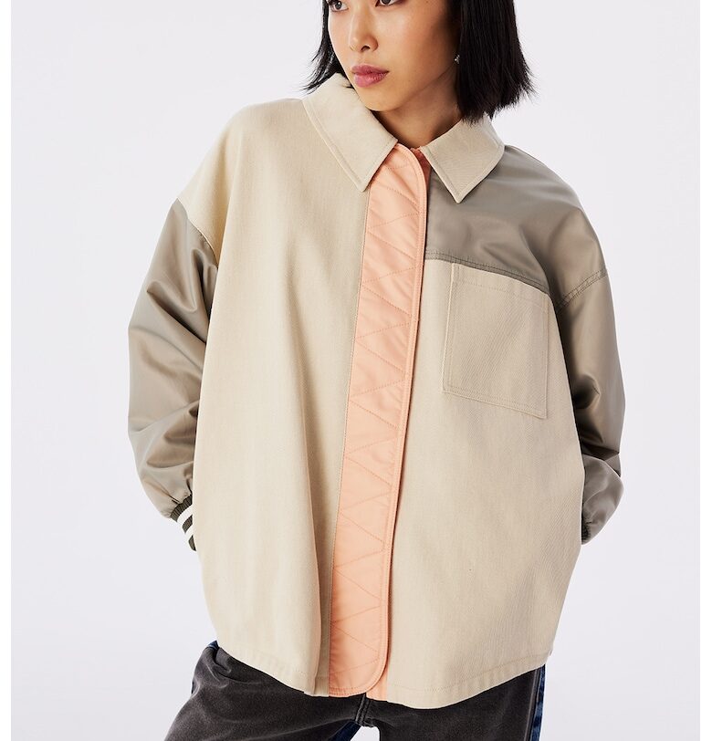 Яке с контрасти - Оранжев/Сиво-кафяв/Бежов TWIST