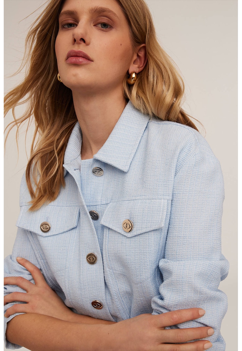 Яке с копчета и джобове с капаче - Ледено синьо Motivi