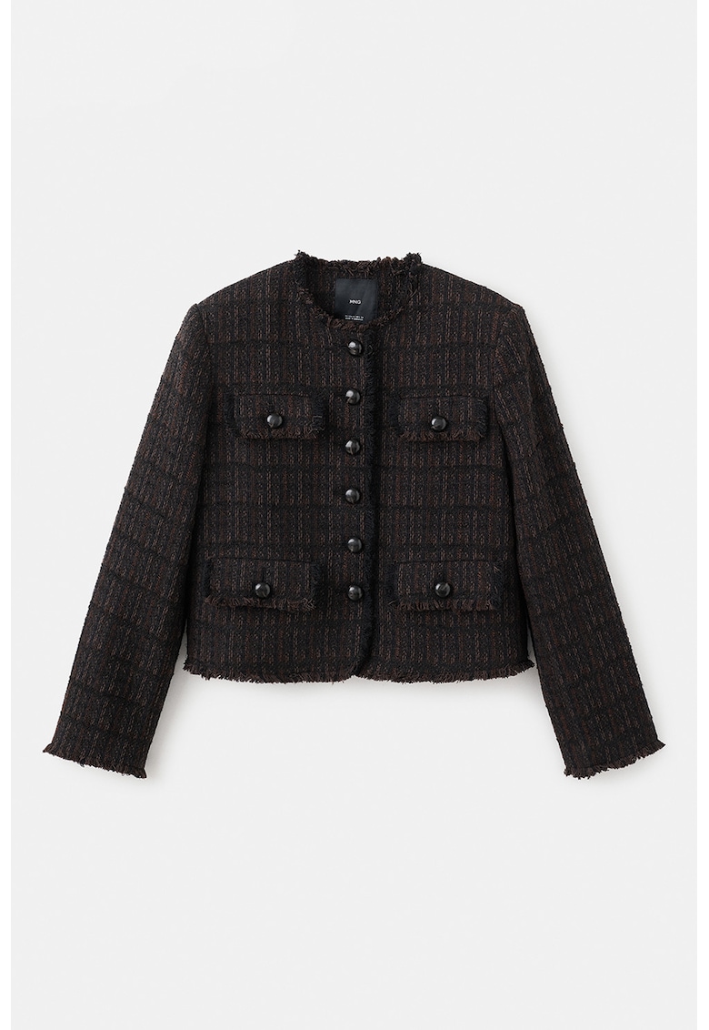 Яке с копчета и джобове с капаче - Тъмнокафяв Mango