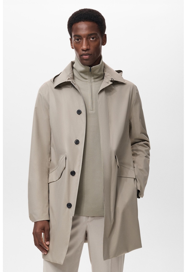 Яке с отделяща се качулка - Сиво-бежов Mango