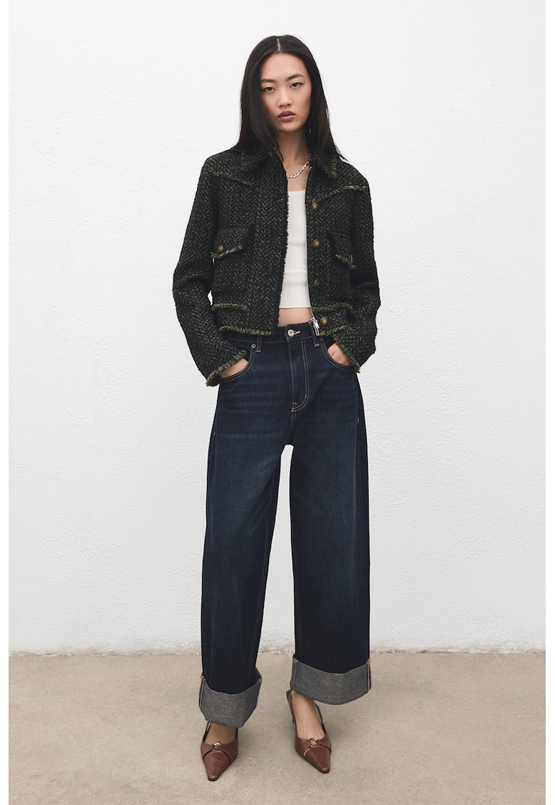 Яке с ресни - Меланж зелено Mango