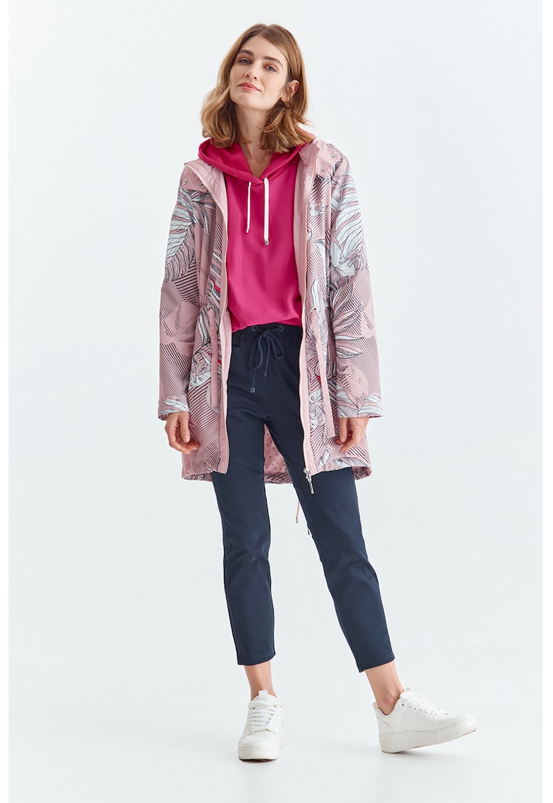Яке с тропическа щампа о качулка - Бял/Розово Tatuum