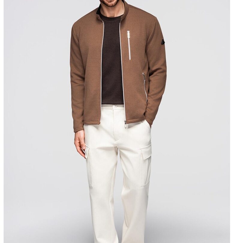 Яке с цип - Сиво-кафяв OMBRE