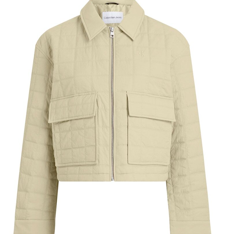 Яке с цип и големи джобове с капаче - Светло бежово CALVIN KLEIN JEANS