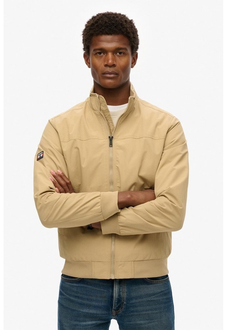 Яке с цип и изчистен десен - Тъмнобежово Superdry Co