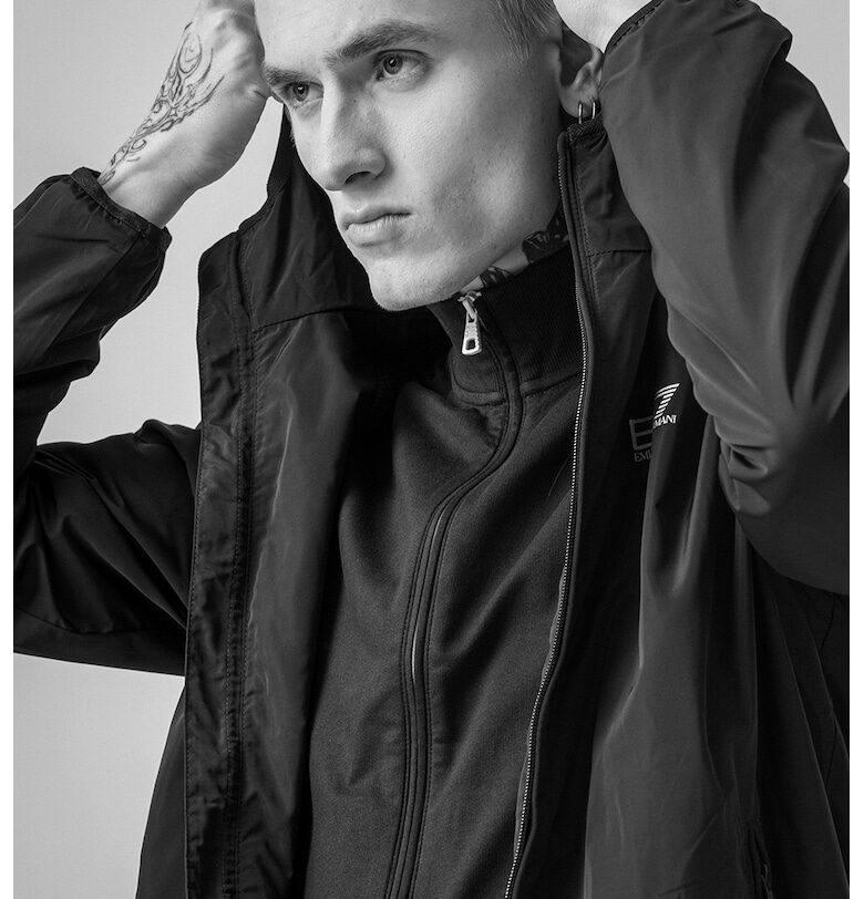 Яке с цип и лого на гърдите - Тъмносин EA7