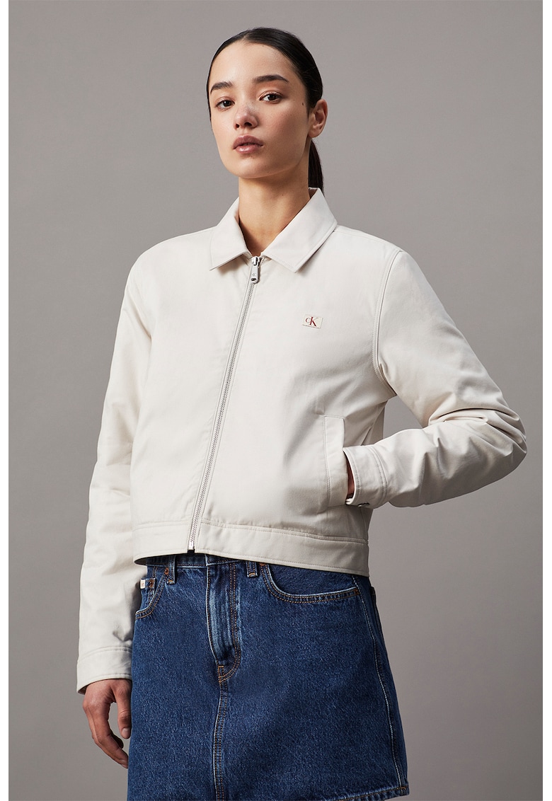 Яке с цип и скосени джобове - Бежов CALVIN KLEIN JEANS