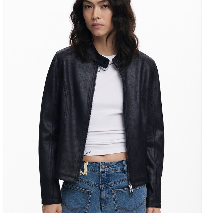 Яке с цип и яка с капси - Черен DESIGUAL