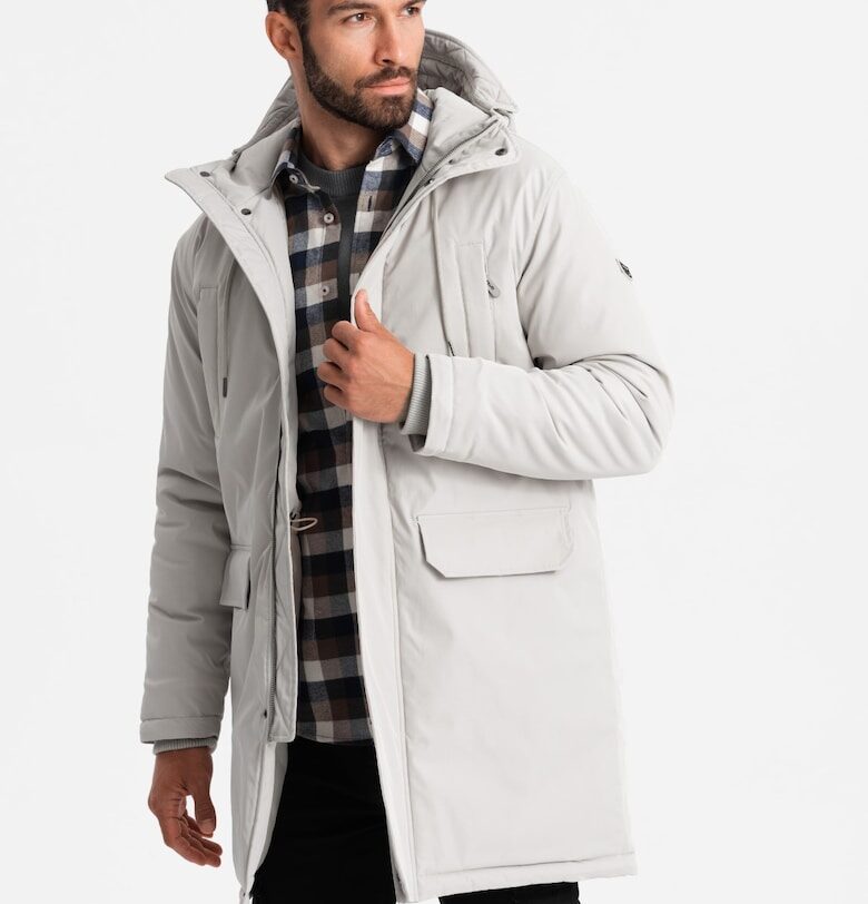 Яке тип парка  OM-JALJ-0166 - С цип - С качулка - Мъжко OMBRE