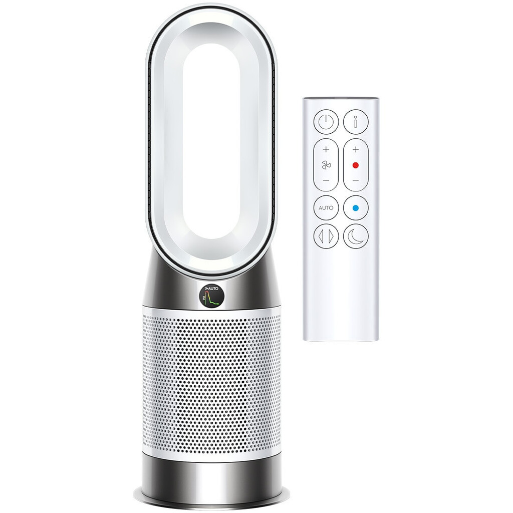Пречиствател въздух 2в1 Dyson Purifier Hot+Cool HP1 544826-01, Отоплител, 50W, 30 м2, 287 l/s, 10 скорости, Air Multiplier™, Wi-Fi, Bluetooth, Осцилация, Бял/сребрист