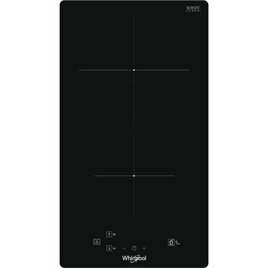 Керамичен плот за вграждане Whirlpool WS Q0530 NE, 3700W,  2 зони, 9 степени, Таймер, Индикатор за остатъчна топлина, Индукционен, Черен