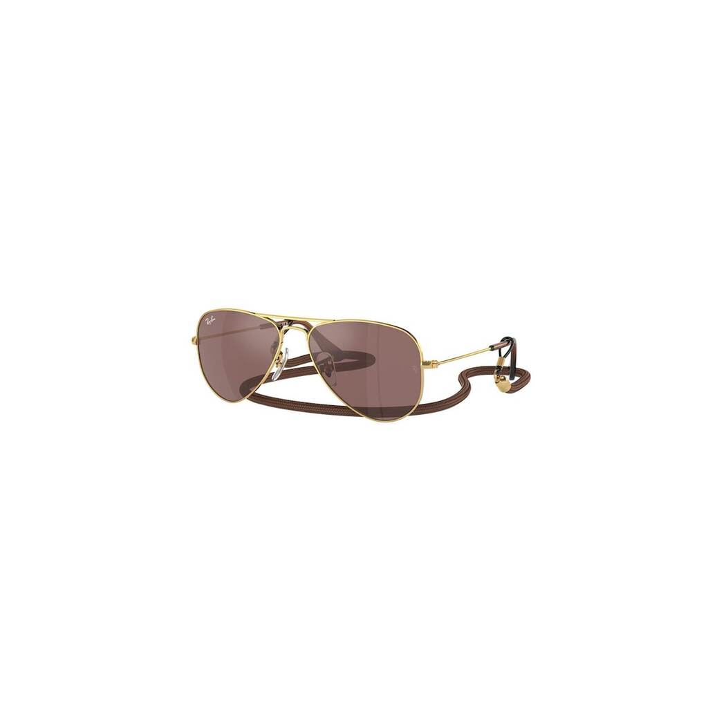 Слънчеви очила Aviator с поляризация и метална рамка - Златист/Кафяв