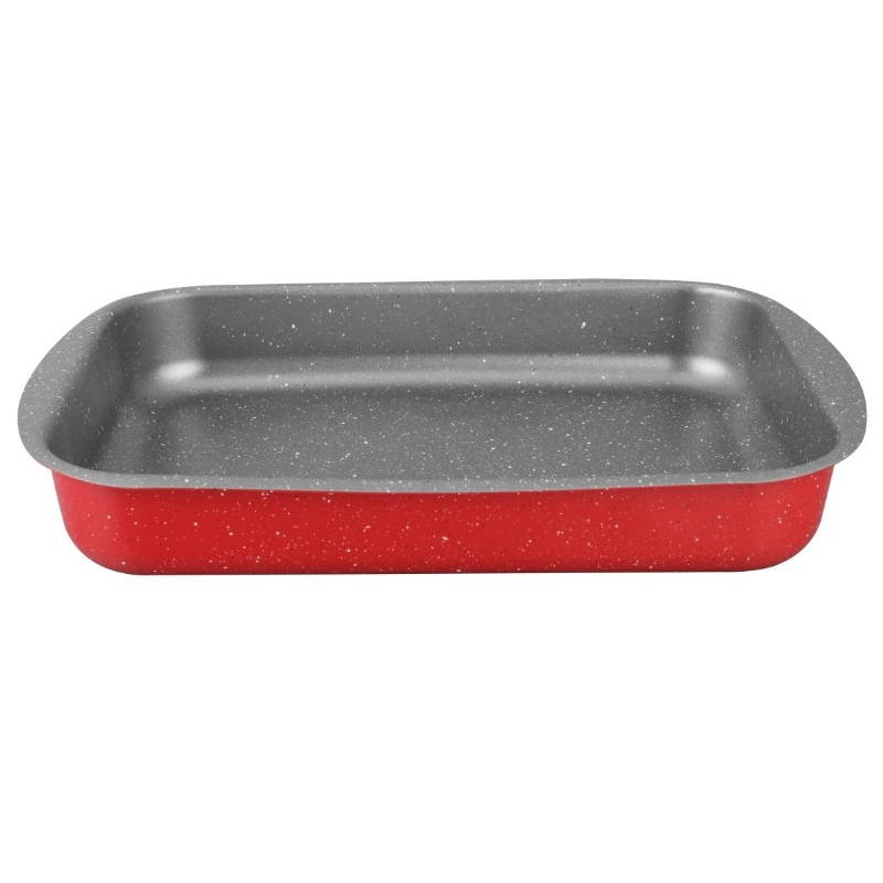Тава за печене Oliver Voltz Florence OV51222B30S, 30x22x5.4 см, Мраморно покритие, Без PFOA, Червен