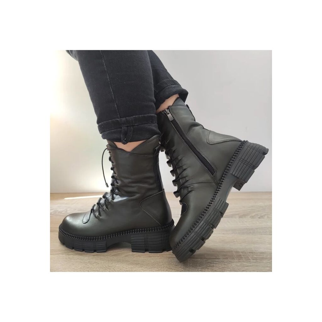 Ежедневни дамски ботуши  5779 Green Khaki - Каки - Зелен