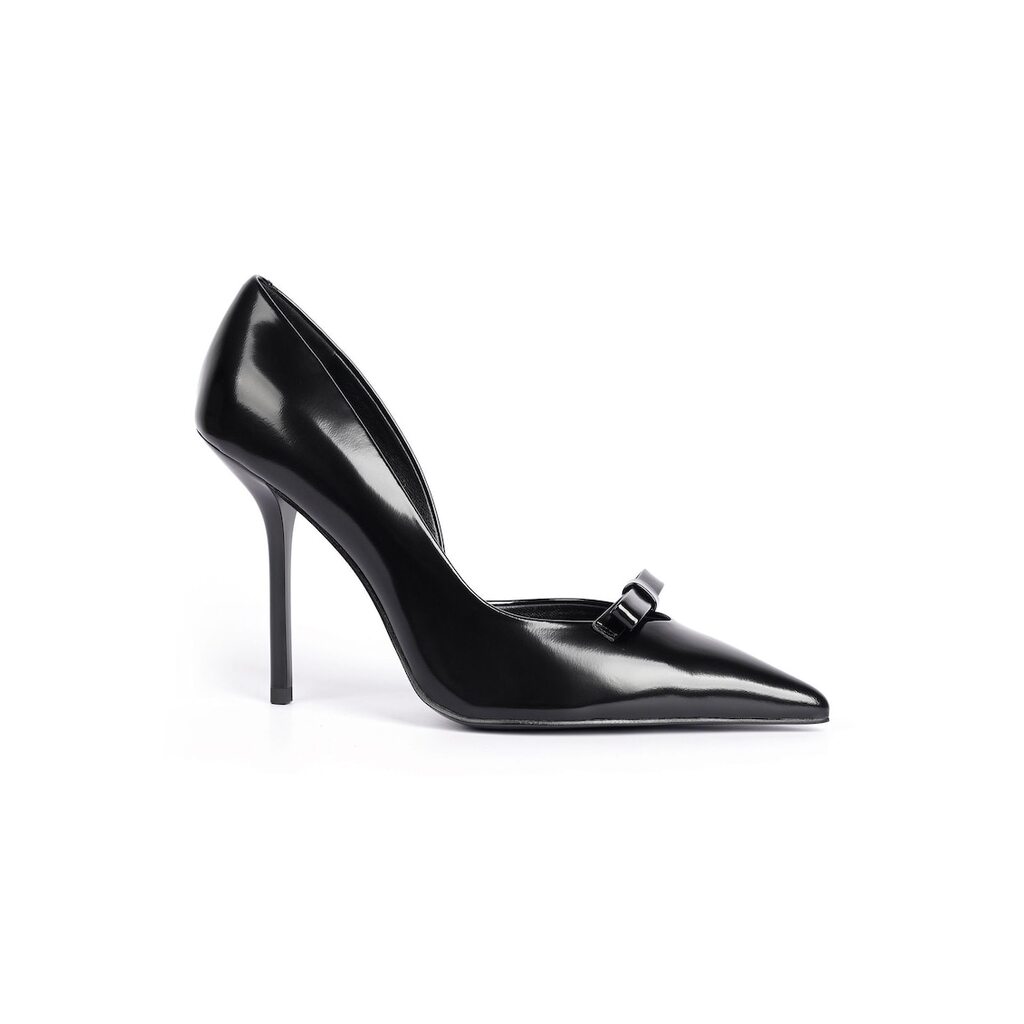 Lillia Patent Leather Shoes With Bow Detail - Черен
