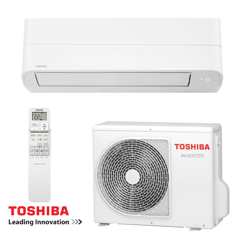 Инверторен климатик Toshiba Essento RAS-B18B2KV2G-E + RAS-18B2AVG-E2, 18000 BTU, 35 м2, R-32, A++, Бял