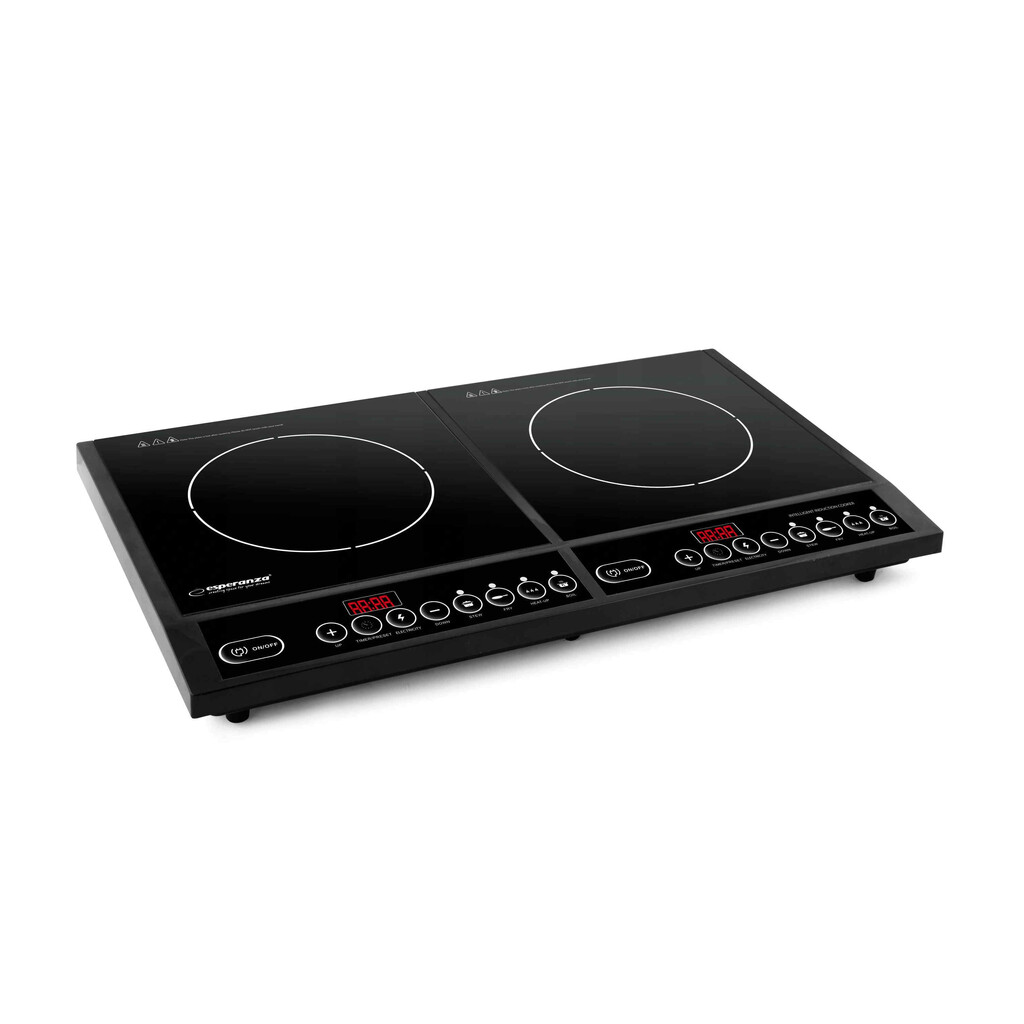 Индукционен котлон двоен Esperanza EKH008, 2x2000W, 270℃, 4 функции, Кристална плоча, Черен