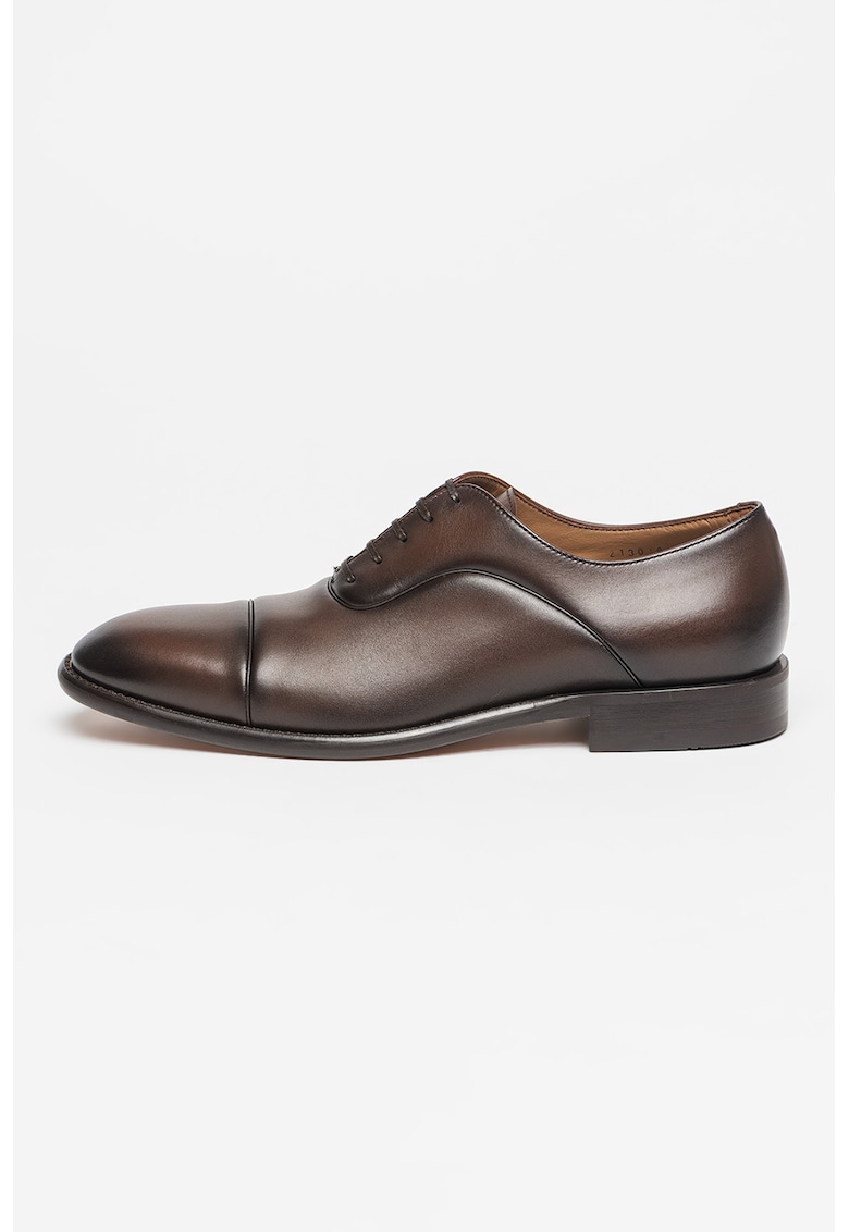 Кожени обувки Derrek Oxford - Тъмнокафяв
