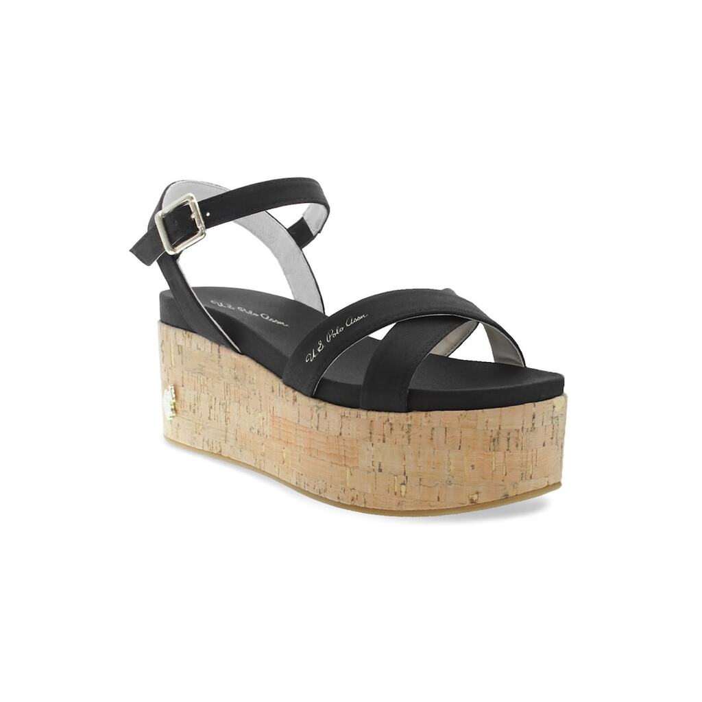 Дамски сандали - US Polo Assn. - 302825387 - Еко кожа - Черни - Черен