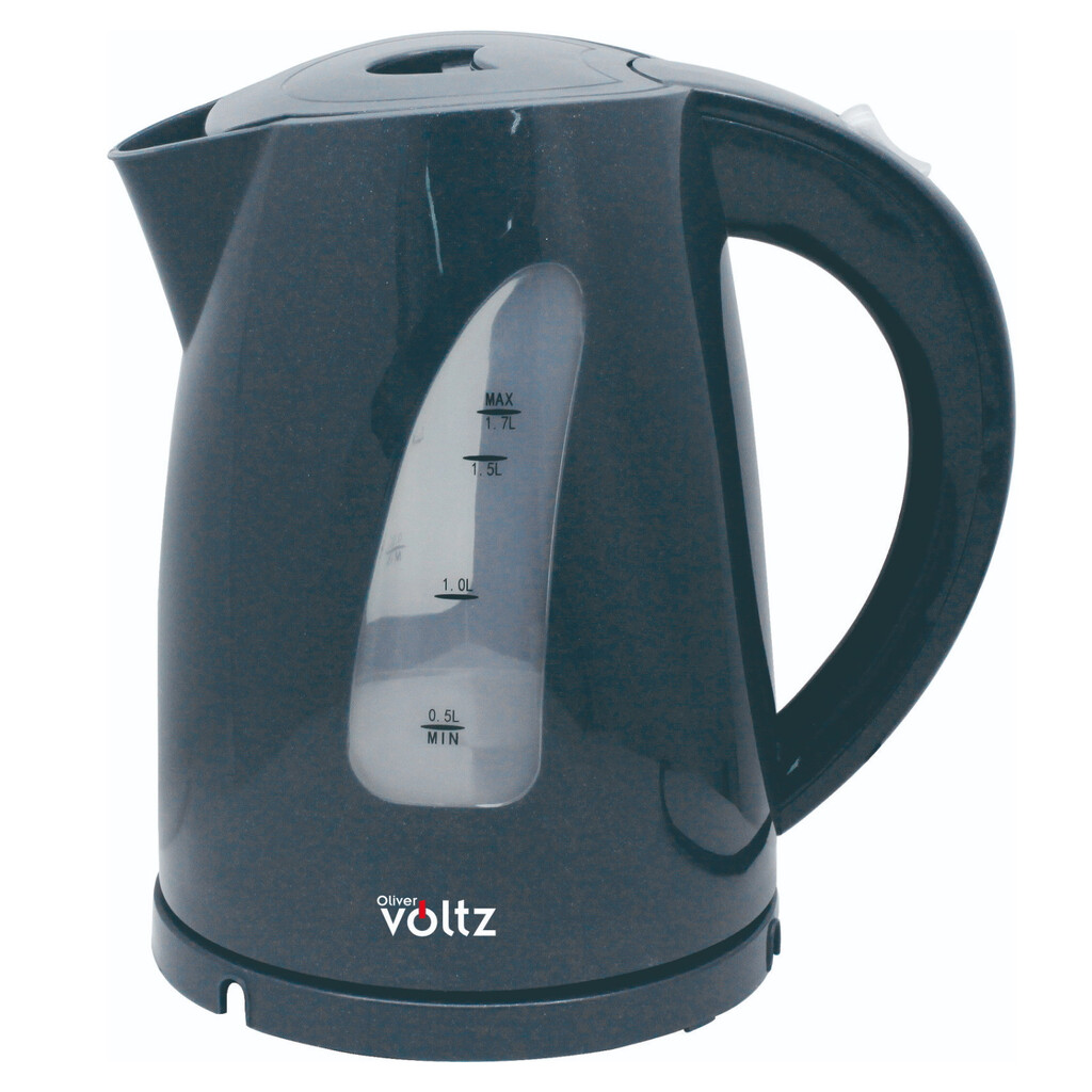 Електрическа кана Oliver Voltz OV51230B, 2200W, 1.7 л, Светлинен индикатор, Безжична, Сив металик