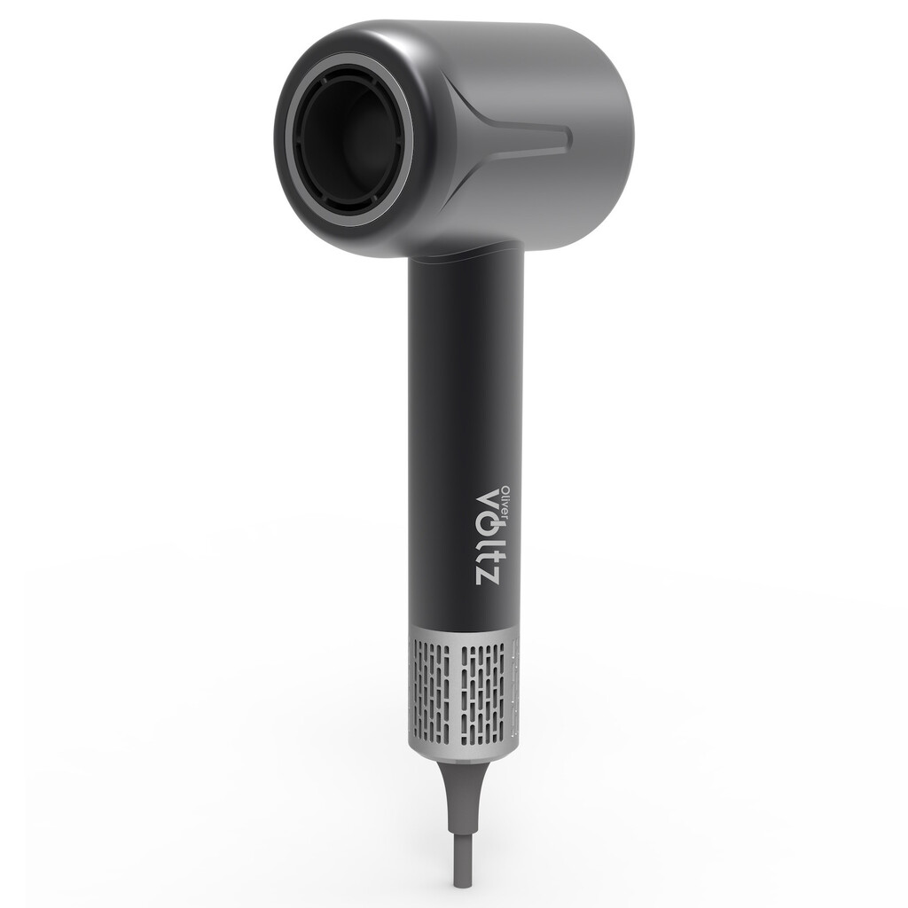 Сешоар с безчетков мотор Oliver Voltz OV51100Q, 1600W, 110000 об/мин, 3 скорости, 4 настройки, Студена струя, Черен