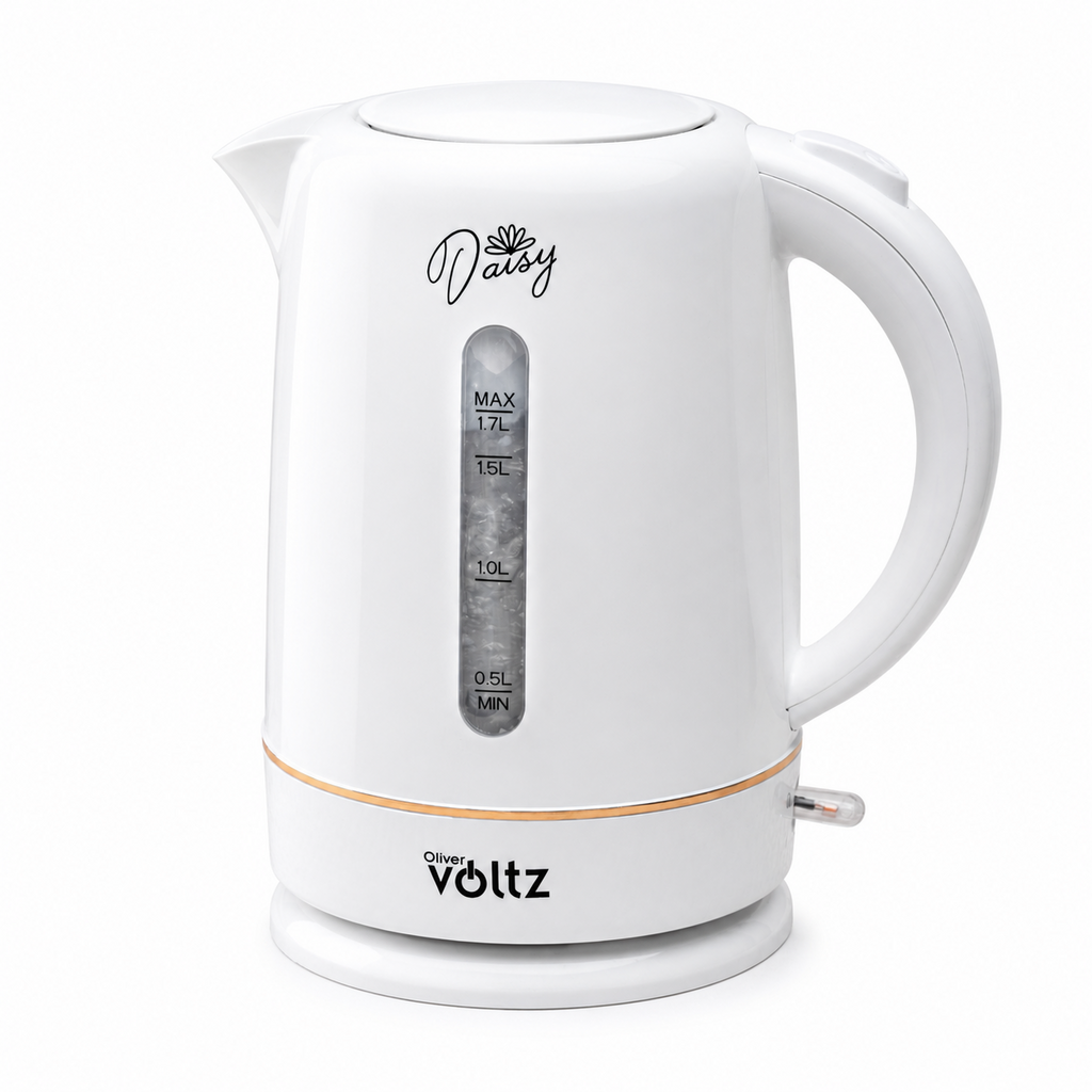 Електрическа кана Oliver Voltz Daisy OV51230W, 2200W, 1.7 л, Автоматично изключване, Бял