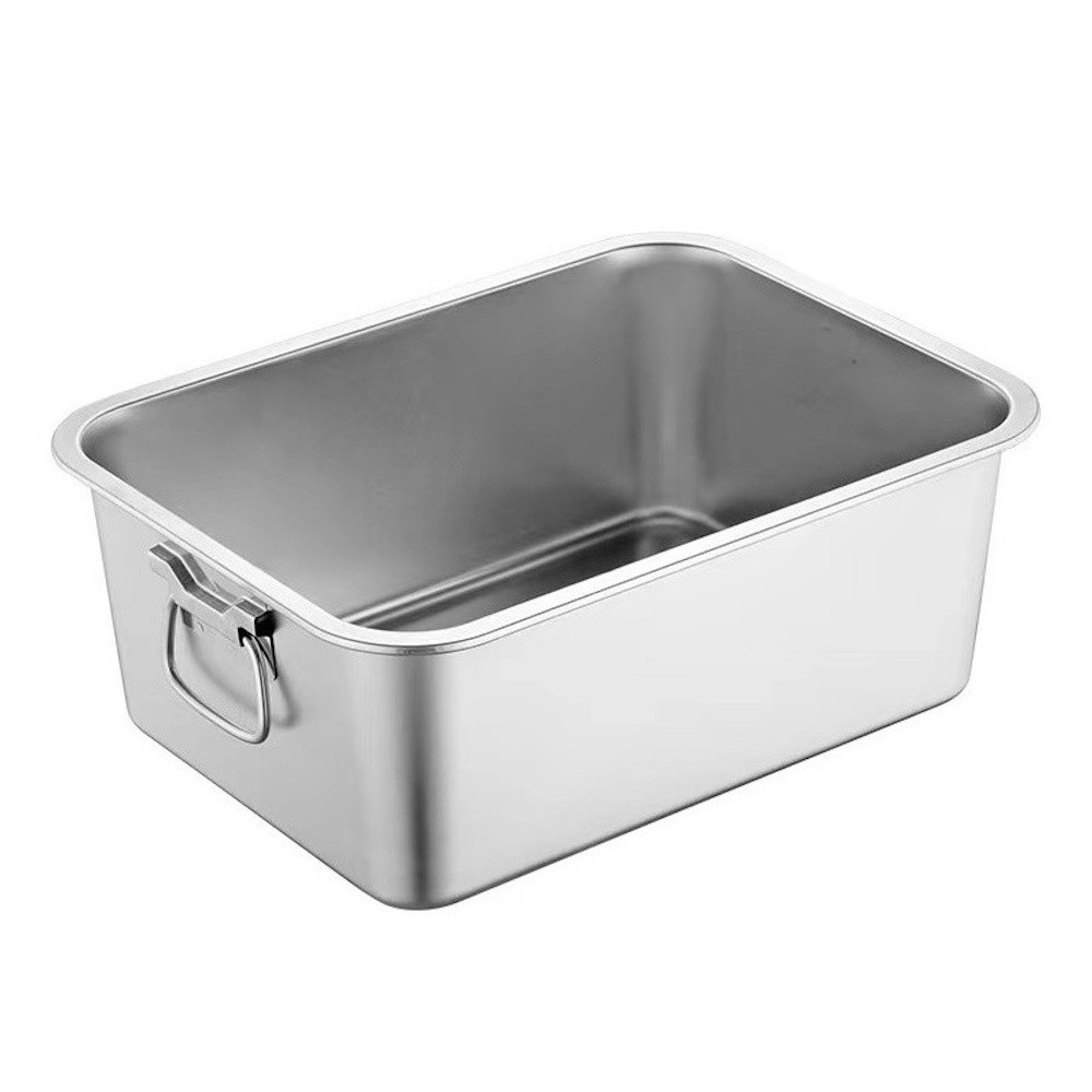 Тава за печене с дръжки Rosberg R51222K6010, 60x40x10 см, Неръждаема стомана, Правоъгълна, Инокс