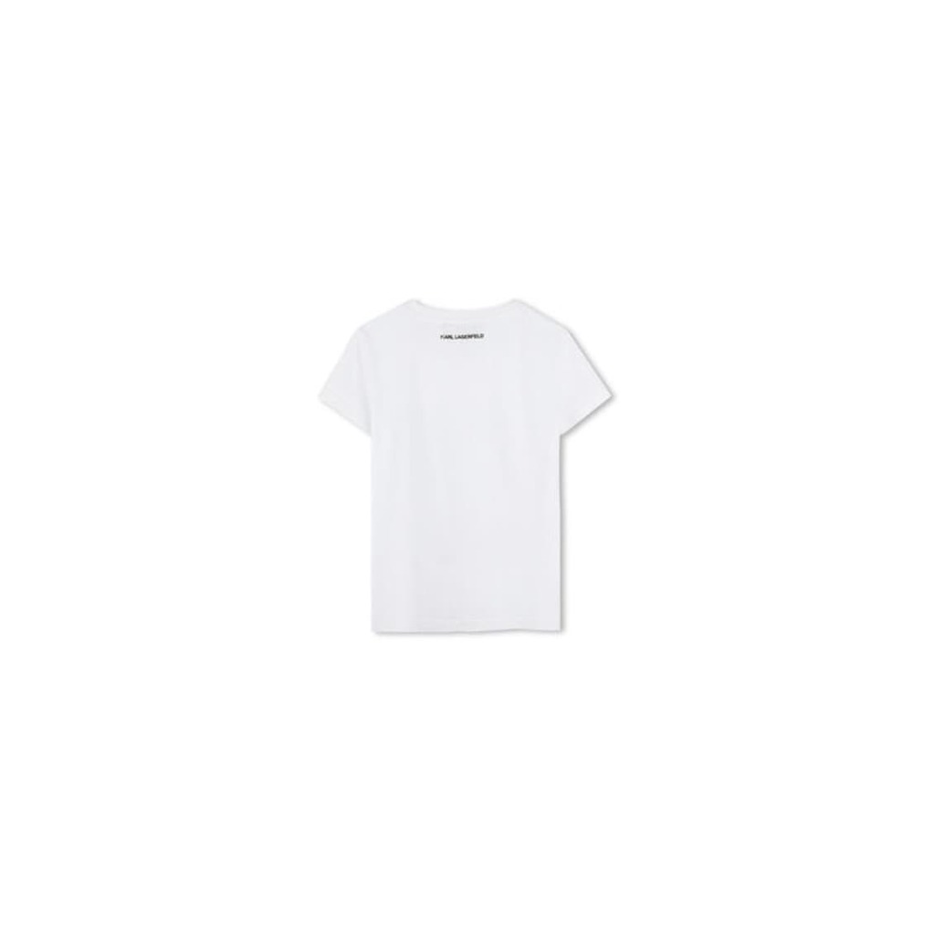 Детска тениска Karl Lagerfeld за момичета - Z30494 10 - Памук/Модал - Бяла - Бял