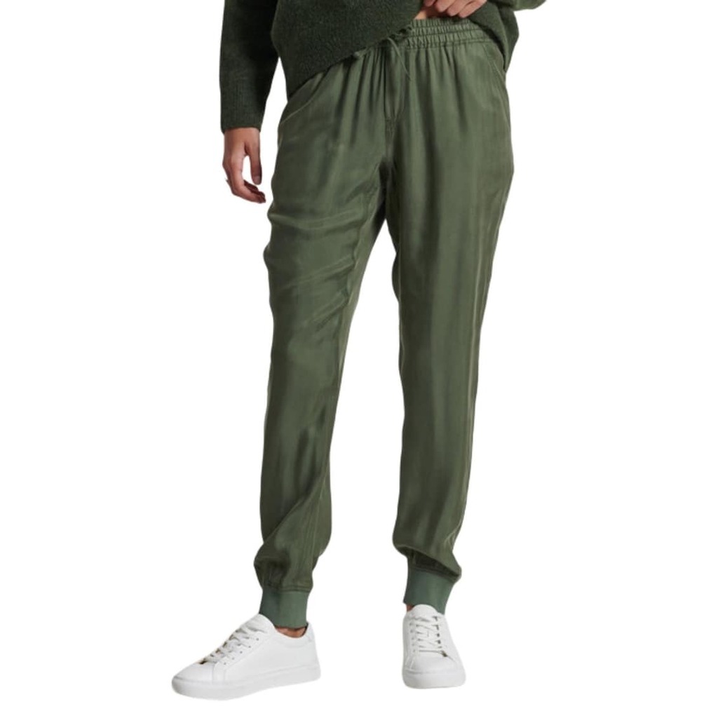 Дамски спортен панталон - Superdry - Памук/Вискоза - Каки - Каки