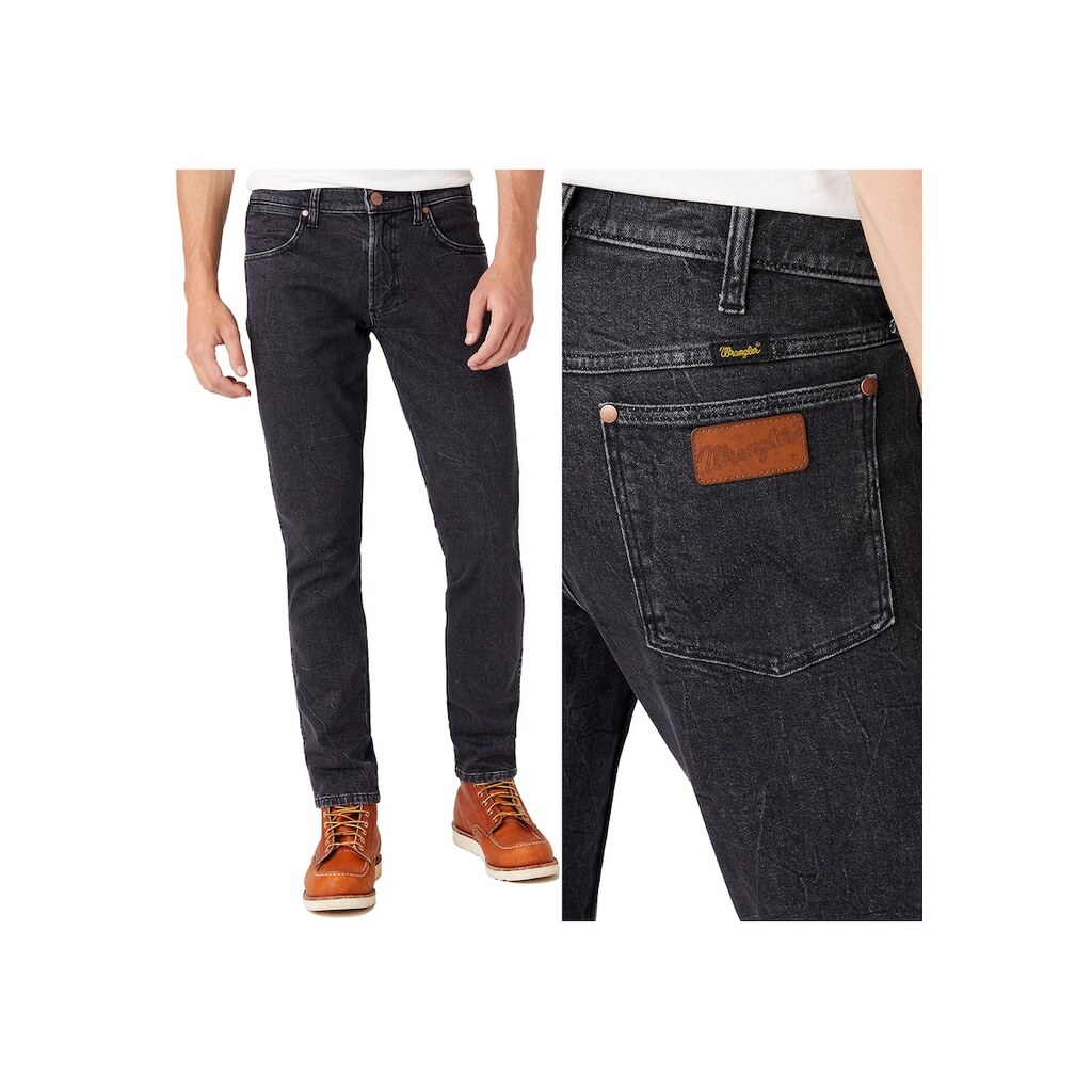 Мъжки дънки Wrangler  Slim Tapered - черни - Черен