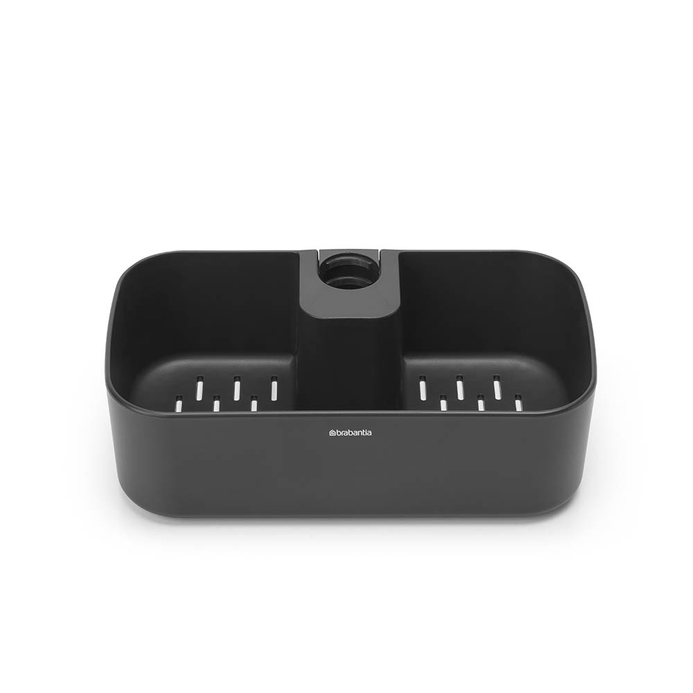 Органайзер за душ Brabantia ReNew 1004186, 7.5х13.3х24.4 см, Дъно с отвори за вода, Устойчивост на корозия, Тъмносив
