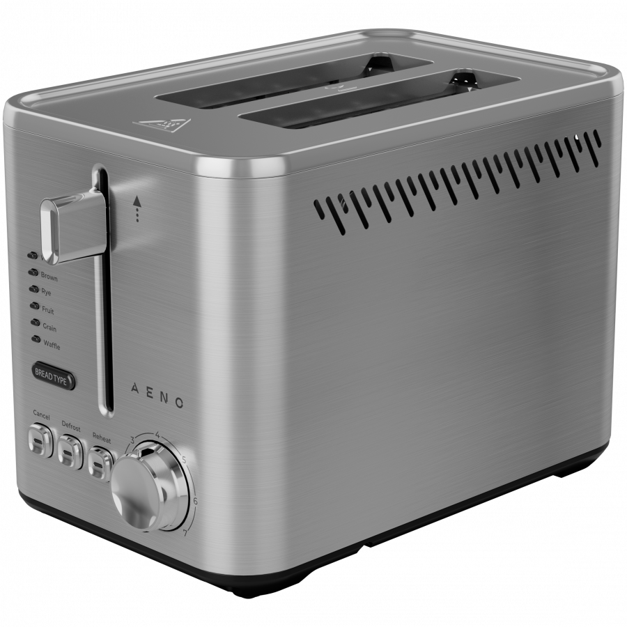 Тостер за хляб AENO ATS0003, 950W, 6 вида хляб, 7 нива на изпичане, Подгряване, Размразяване, LED, Инокс