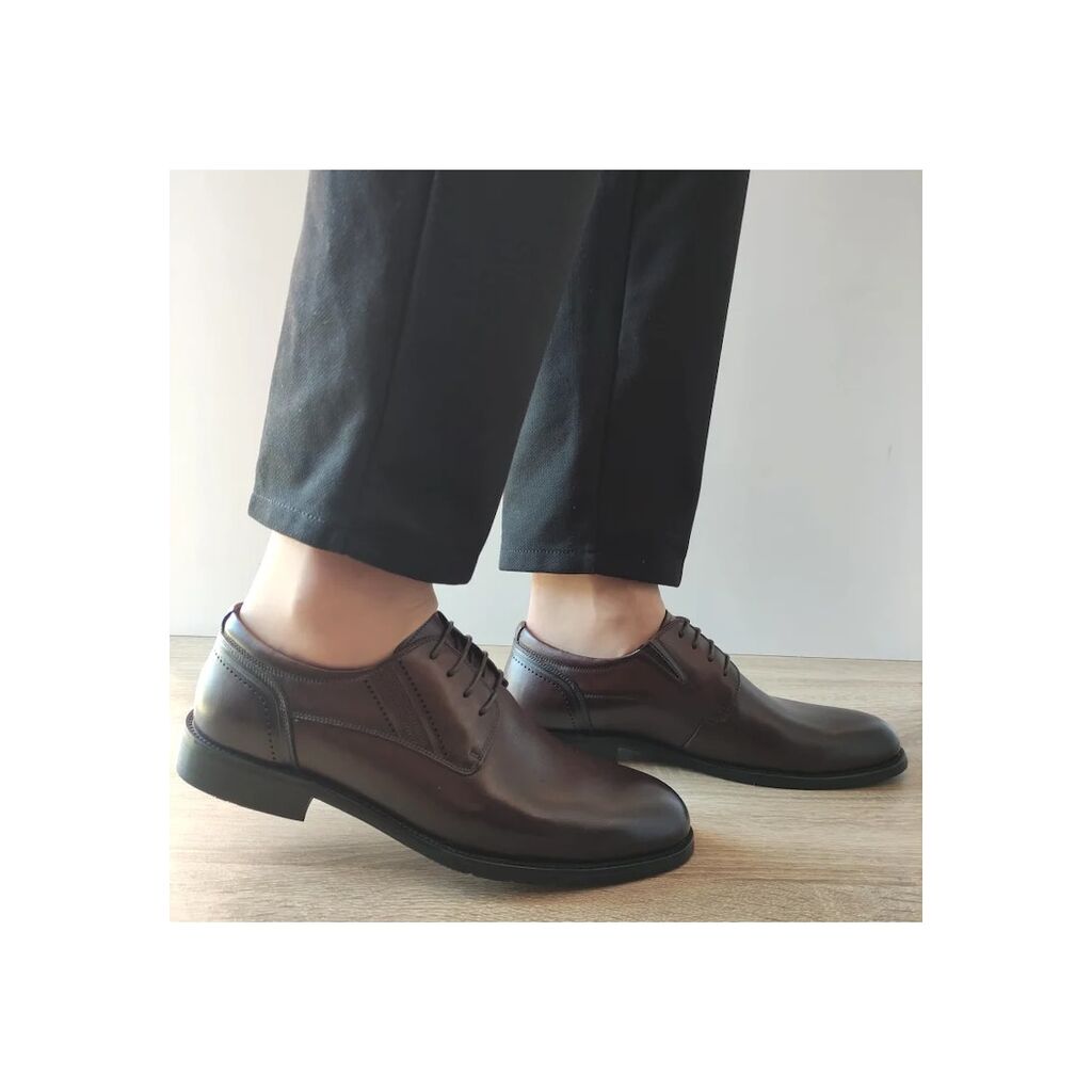 Елегантни мъжки обувки  40010A 02-1 Dark Brown - Кафяви - Кафяв