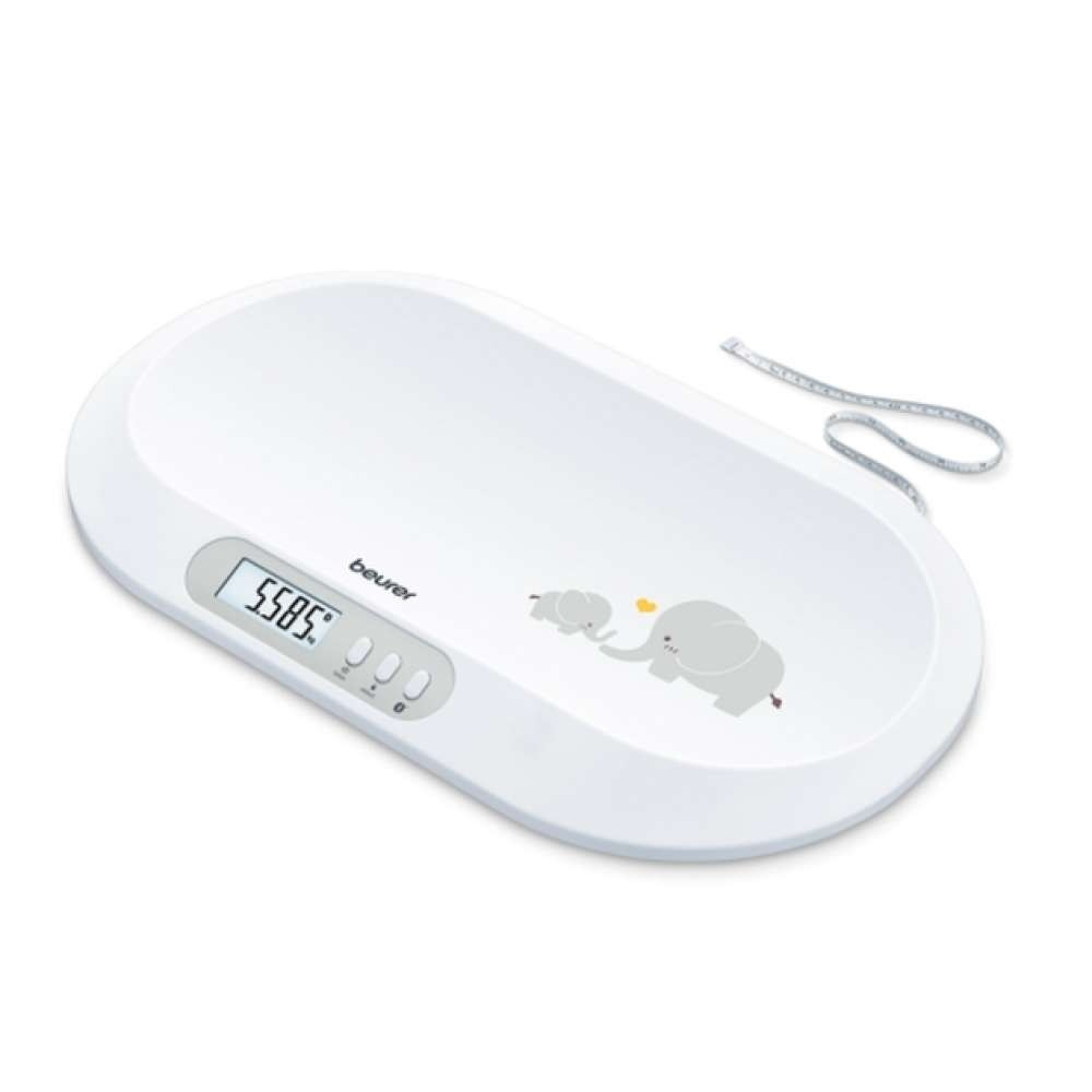 Бебешка електронна везна Beurer BY 90, Smart, LCD дисплей, Bluethooth, Макс. тегло 20кг, Бял