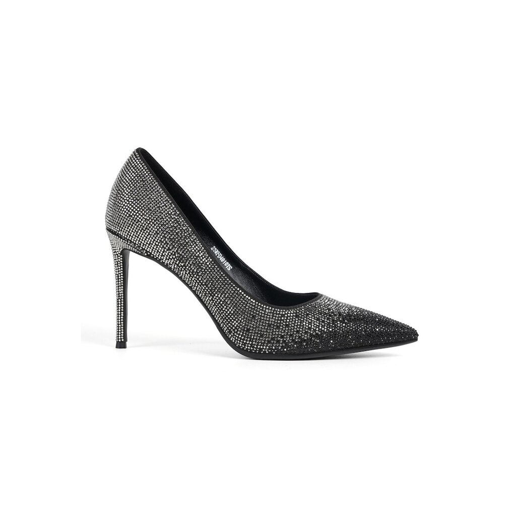 Juana Pointy Shoes With Rhinestones Applications - Черен