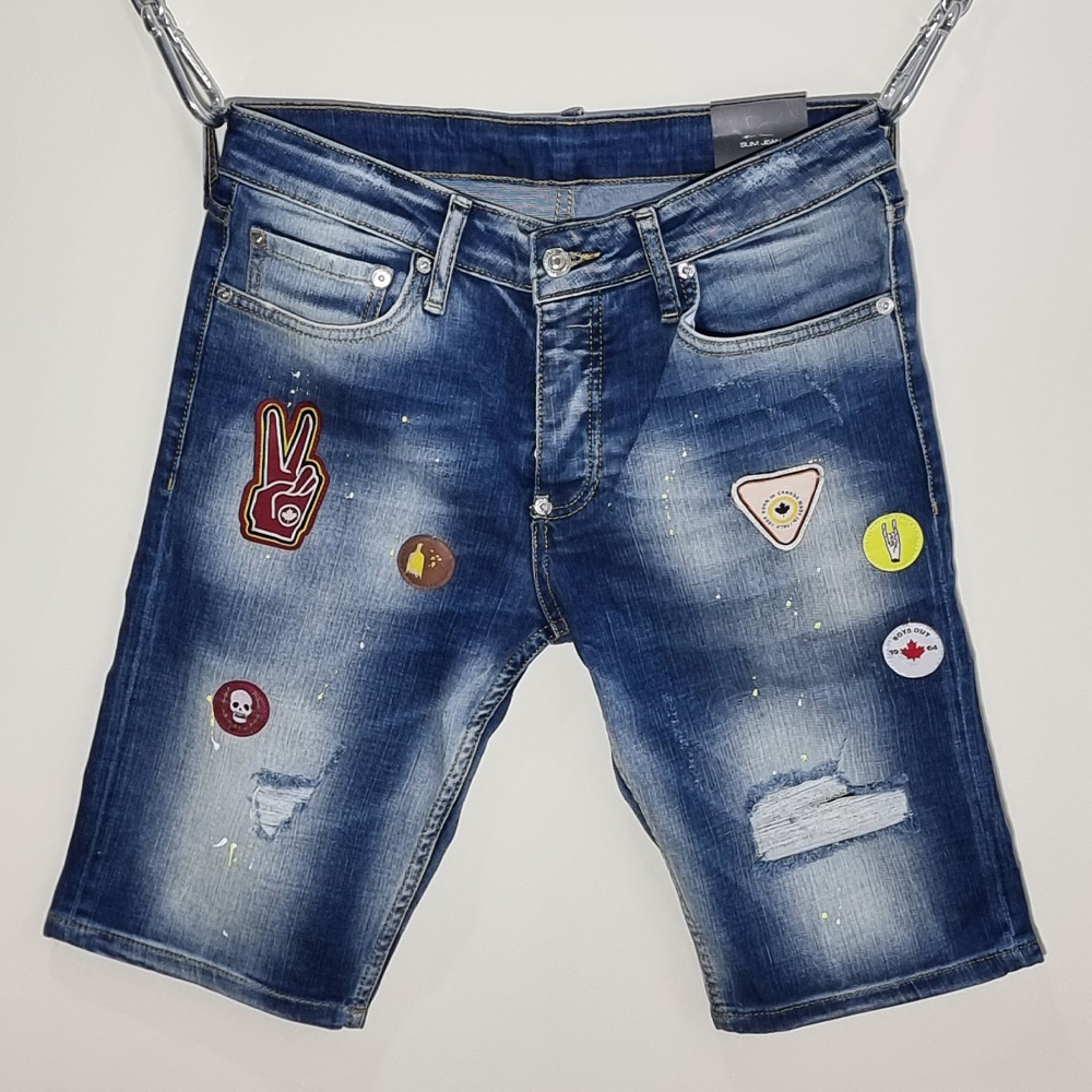 Мъжко Сини къси дънки, накъсан ефект, F… - Цена в shopmall.bg