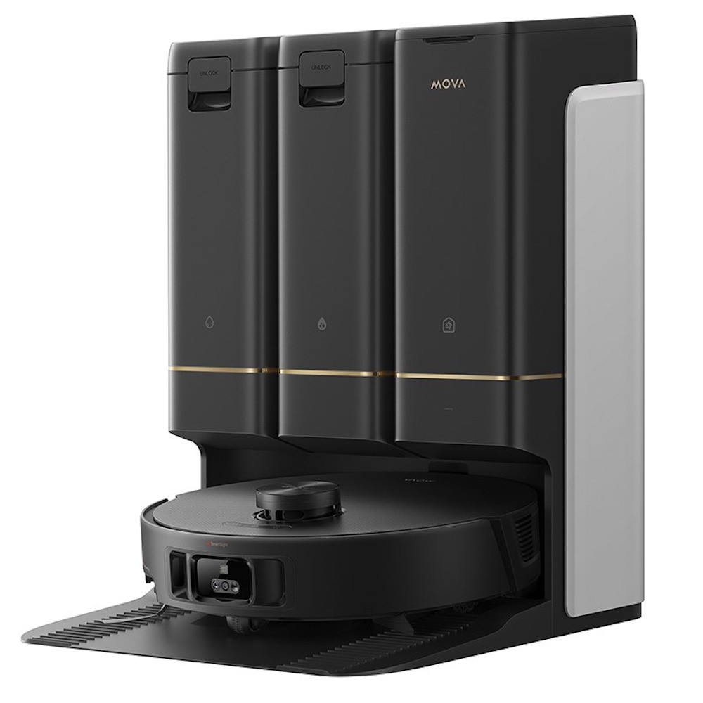 Прахосмукачка робот Dreame RLZ92CE Mova Z50 Ultra, Li-Ion 6400 mAh, WiFi, Тройна AI ситема за разпознаване на замърсяване, 19000 Pa, Самопочистване, HydroSync, Черен