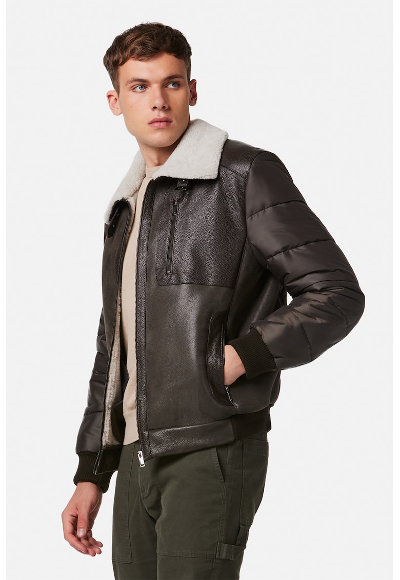 Модерни дамски Яке с кожени панели - Тъ… - Цена в shopmall.bg