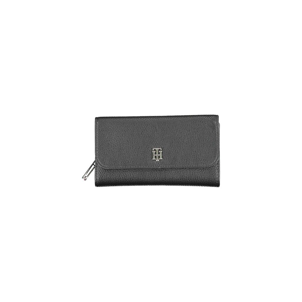 Голям дамски портфейл Th Element Large Flap Wallet AW0AW13663 - черен