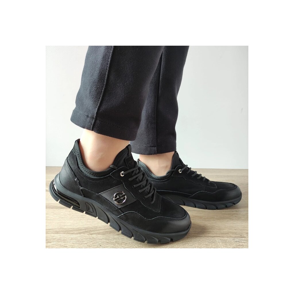 Ежедневни мъжки обувки  5205B Black Velour - Черен велур - Черен велур